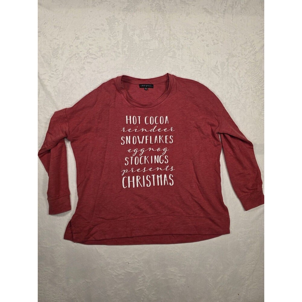 State of Nine red Christmas graphic long sleeve top size XXL